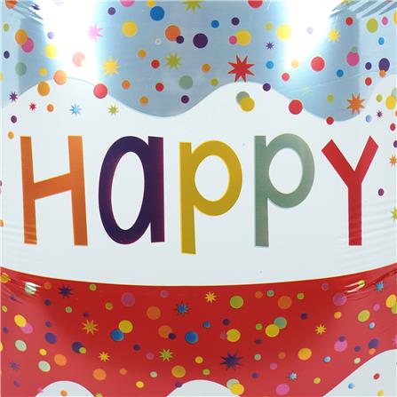 ลูกโป่งฟอยล์ HAPPY BIRTHDAY CAKE SNAZZ 34 นิ้ว สีแดง-ทอง_2