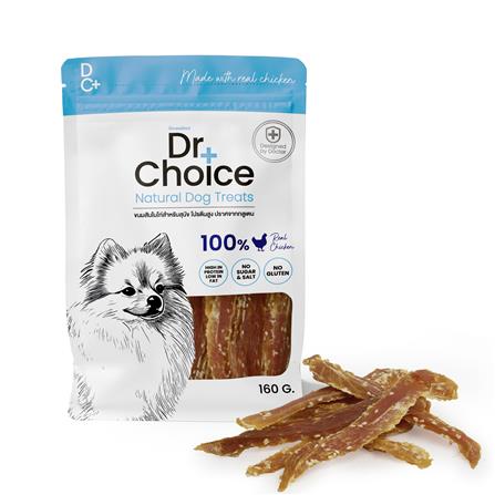 ขนมสุนัข DR.CHOICE SEASAME CHICKEN JERKY 160 ก.