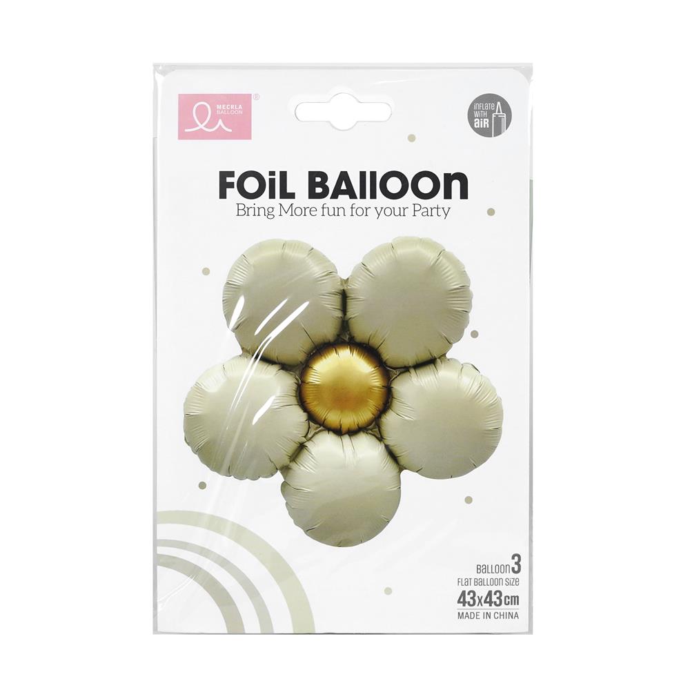 ลูกโป่งฟอยล์ ดอกไม้ตกแต่ง SNAZZ 17 นิ้ว สีเงิน