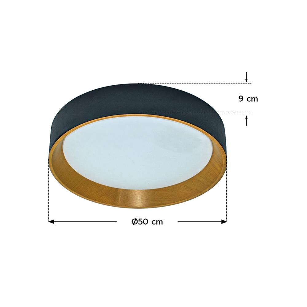 ไฟเพดาน LED STARLIGHT 04-SL-23809-500 81 วัตต์ DAYLIGHT/COOL WHITE/WARMWHITE 19 นิ้ว สีดำ/ลายไม้