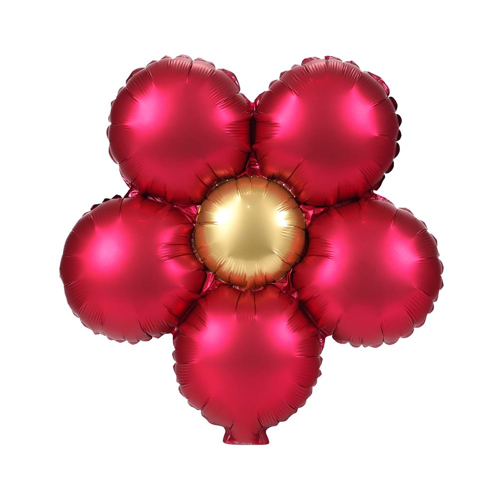 ลูกโป่งฟอยล์ ดอกไม้ตกแต่ง SNAZZ 17 นิ้ว สีแดง