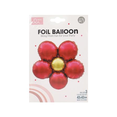 ลูกโป่งฟอยล์ ดอกไม้ตกแต่ง SNAZZ 17 นิ้ว สีแดง_2