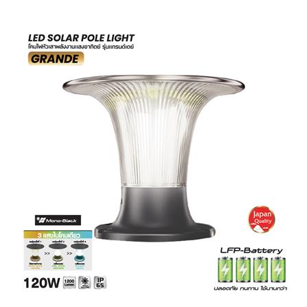 ไฟหัวเสา SOLAR SHINING GRANDE 120 วัตต์ DAYLIGHT/COOL WHITE/WARM WHITE สีดำ_6