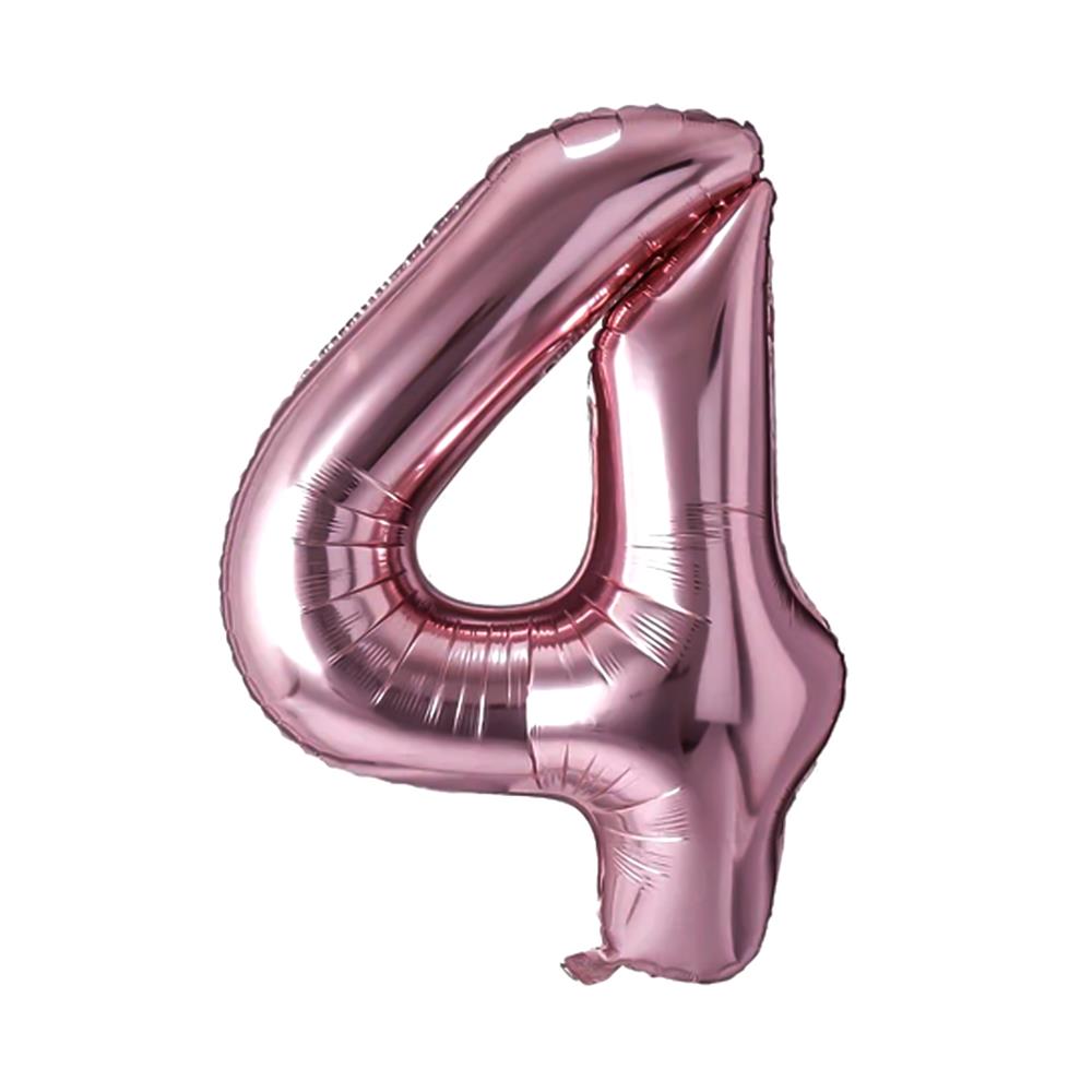 ลูกโป่งฟอยล์ตกแต่ง SNAZZ เลข 4 40 นิ้ว สีชมพู