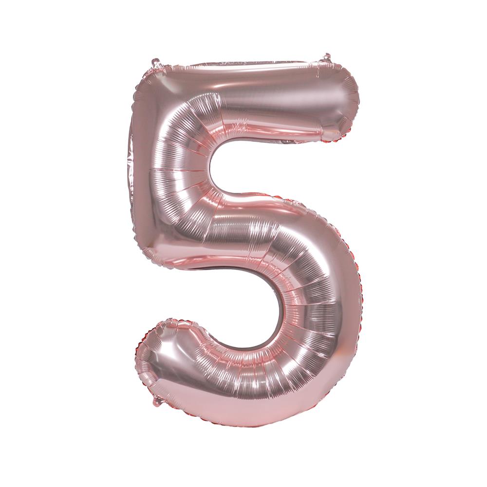 ลูกโป่งฟอยล์ตกแต่ง SNAZZ เลข 5 40 นิ้ว สีชมพู