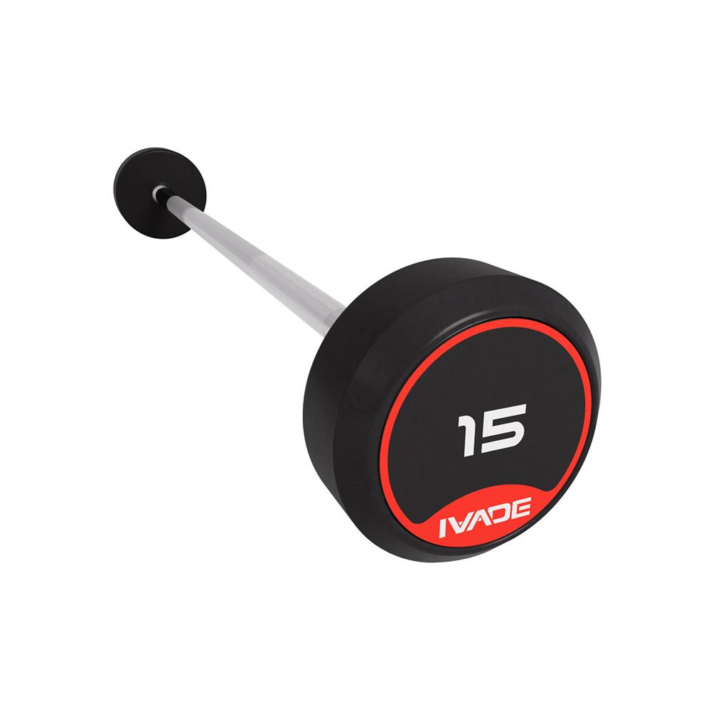 บาร์เบลแกนตรงหุ้มยาง IVADE 15 กก. (1 ชิ้น)