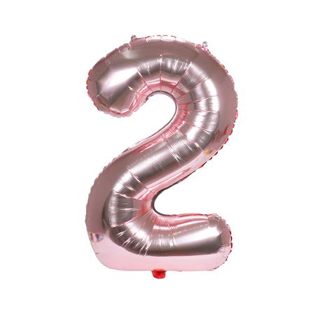 ลูกโป่งฟอยล์ตกแต่ง SNAZZ เลข 2 40 นิ้ว สีชมพู_0