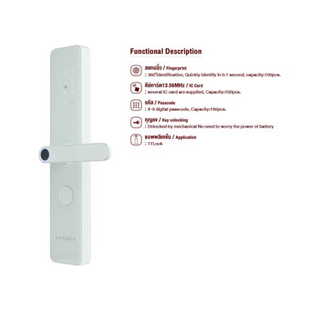 กลอนดิจิตอล CONLOCK CL-X1 สีขาว_6