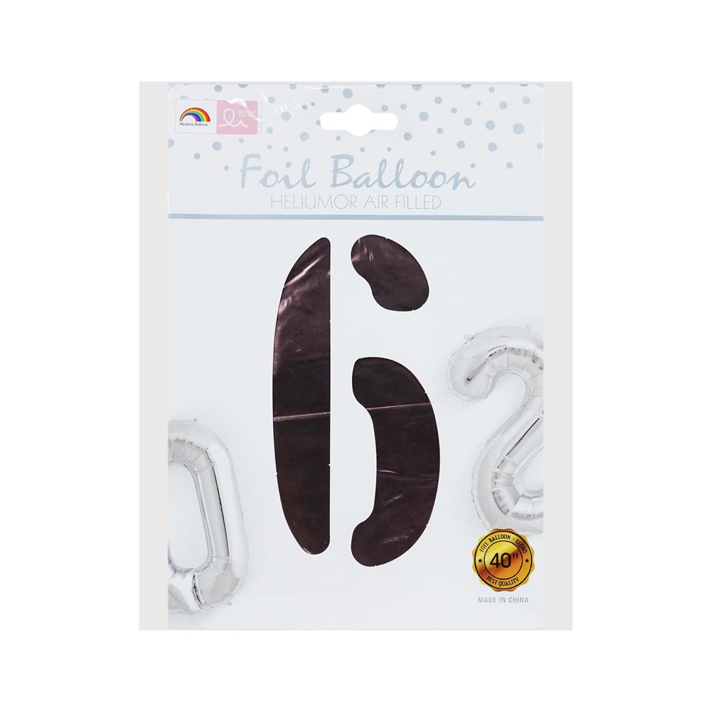 ลูกโป่งฟอยล์ตกแต่ง SNAZZ เลข 6 40 นิ้ว สีชมพู