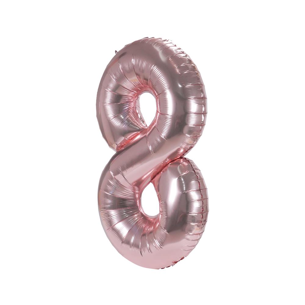 ลูกโป่งฟอยล์ตกแต่ง SNAZZ เลข 8 40 นิ้ว สีชมพู