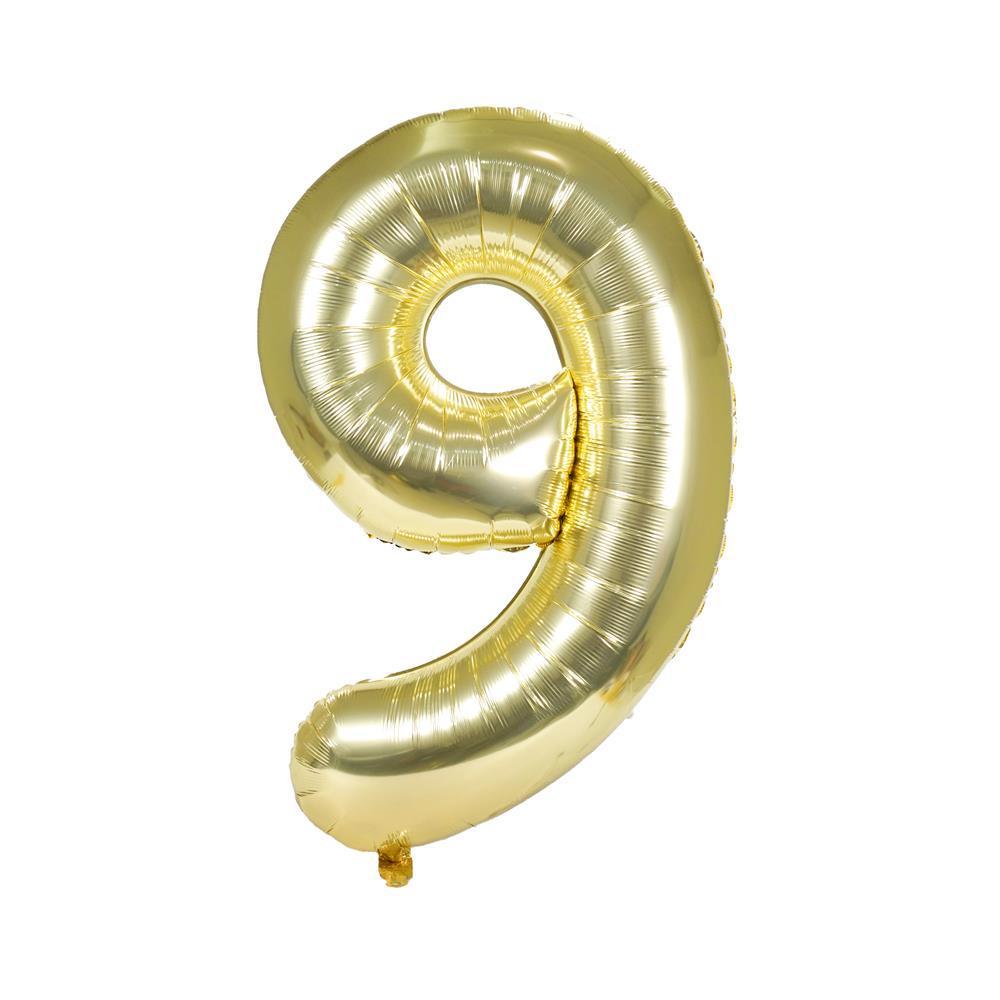 ลูกโป่งฟอยล์ตกแต่ง SNAZZ เลข 9 40 นิ้ว สีทอง