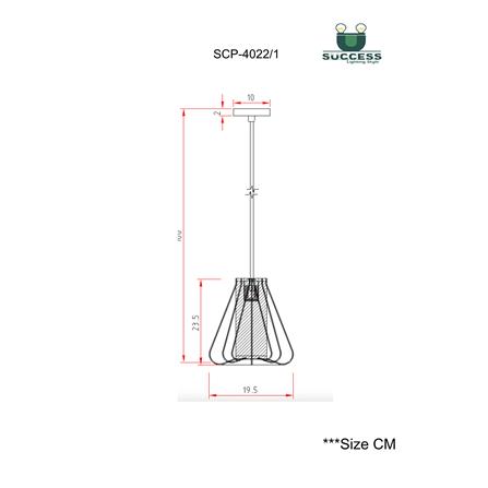 ไฟช่อ SUCCESS SCP-4022/1 สีดำ/ใส/ทอง 1 หัว_3