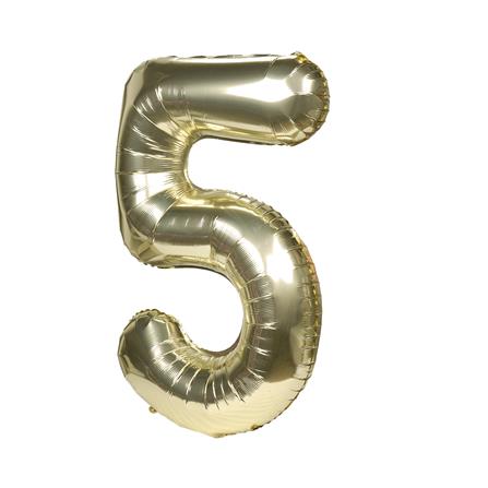 ลูกโป่งฟอยล์ตกแต่ง SNAZZ เลข 5 40 นิ้ว สีทอง_1