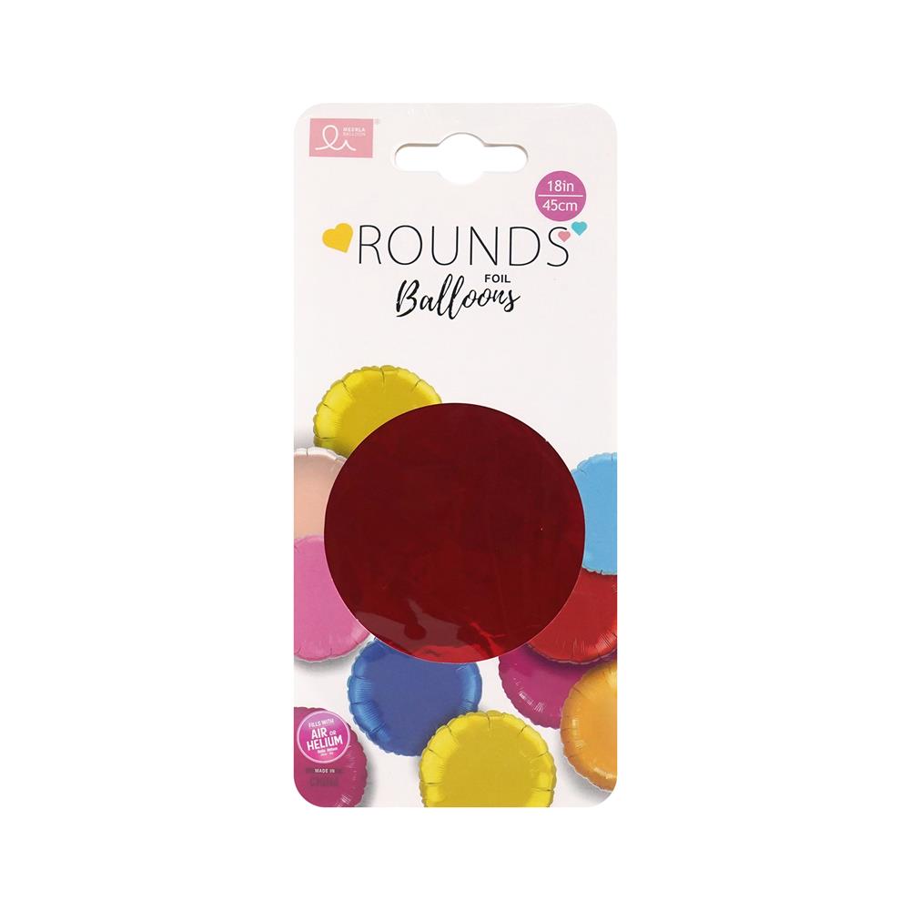 ลูกโป่งฟอยล์วงกลม SNAZZ 18 นิ้ว สีแดง