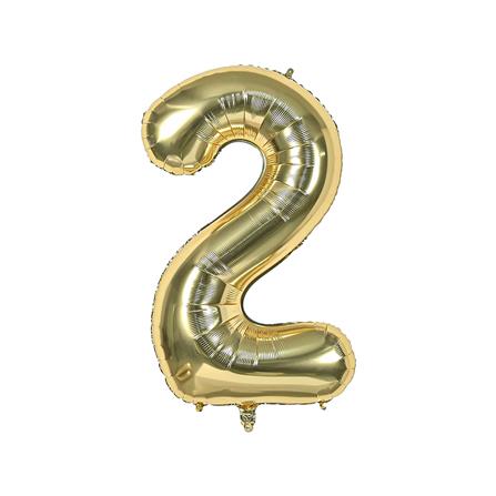 ลูกโป่งฟอยล์ตกแต่ง SNAZZ เลข 2 40 นิ้ว สีทอง_0