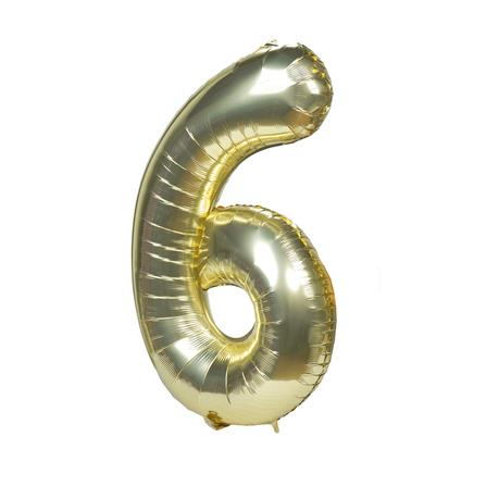 ลูกโป่งฟอยล์ตกแต่ง SNAZZ เลข 6 40 นิ้ว สีทอง_1