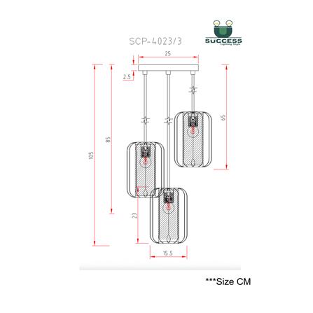 ไฟช่อ SUCCESS SCP-4023/3 สีดำ/ใส/ทอง 3 หัว_3