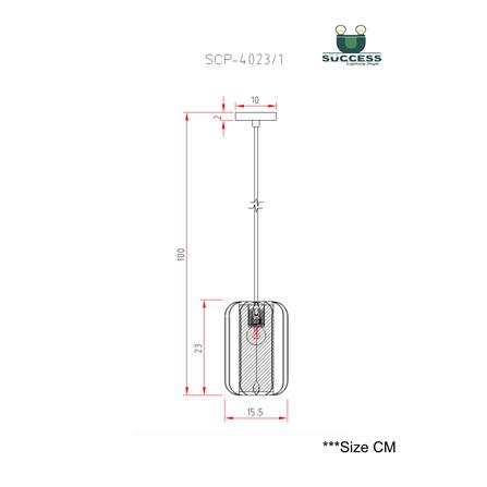 ไฟช่อ SUCCESS SCP-4023/1 สีดำ/ใส/ทอง 1 หัว_4