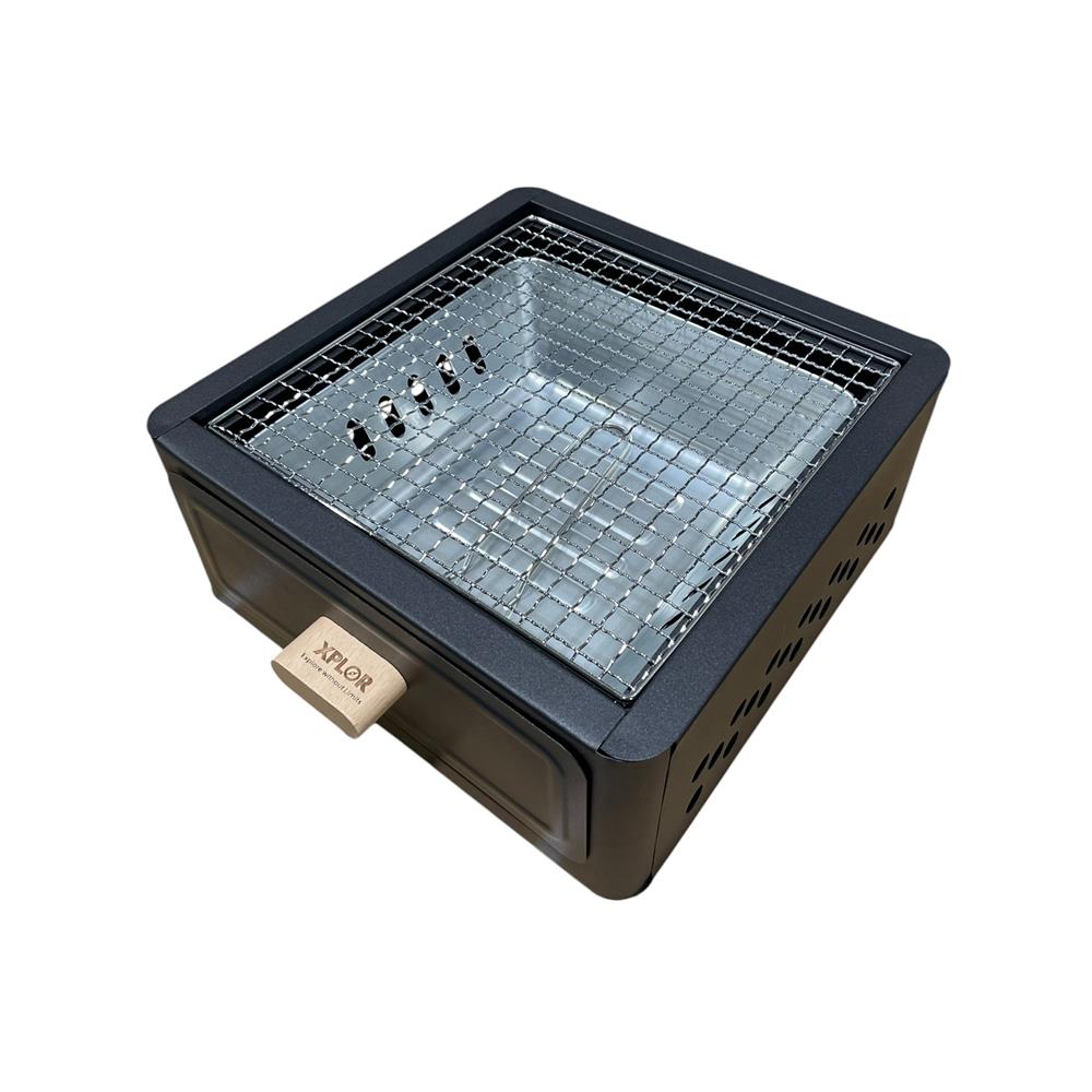 เตาถ่านบาร์บีคิวตั้งโต๊ะ ทรงสี่เหลี่ยม SPRING XPLOR สีดำ