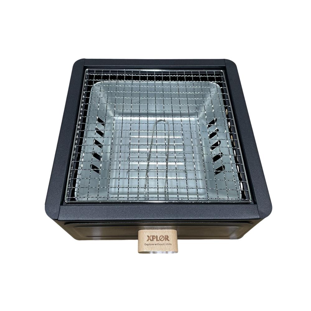 เตาถ่านบาร์บีคิวตั้งโต๊ะ ทรงสี่เหลี่ยม SPRING XPLOR สีดำ