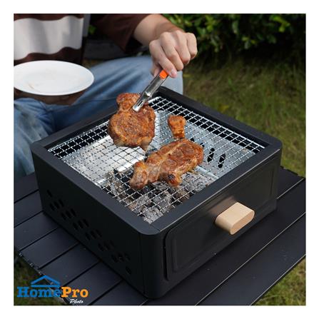 เตาถ่านบาร์บีคิวตั้งโต๊ะ ทรงสี่เหลี่ยม SPRING XPLOR สีดำ_4