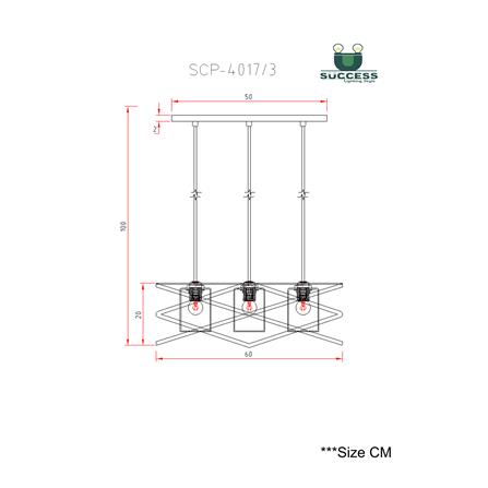 ไฟช่อ SUCCESS SCP-4017/3 สีดำ/ชา 3 หัว_3