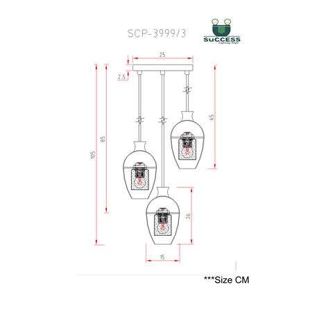 ไฟช่อ SUCCESS SCP-3999/3 สีทอง/ชา 3 หัว_4