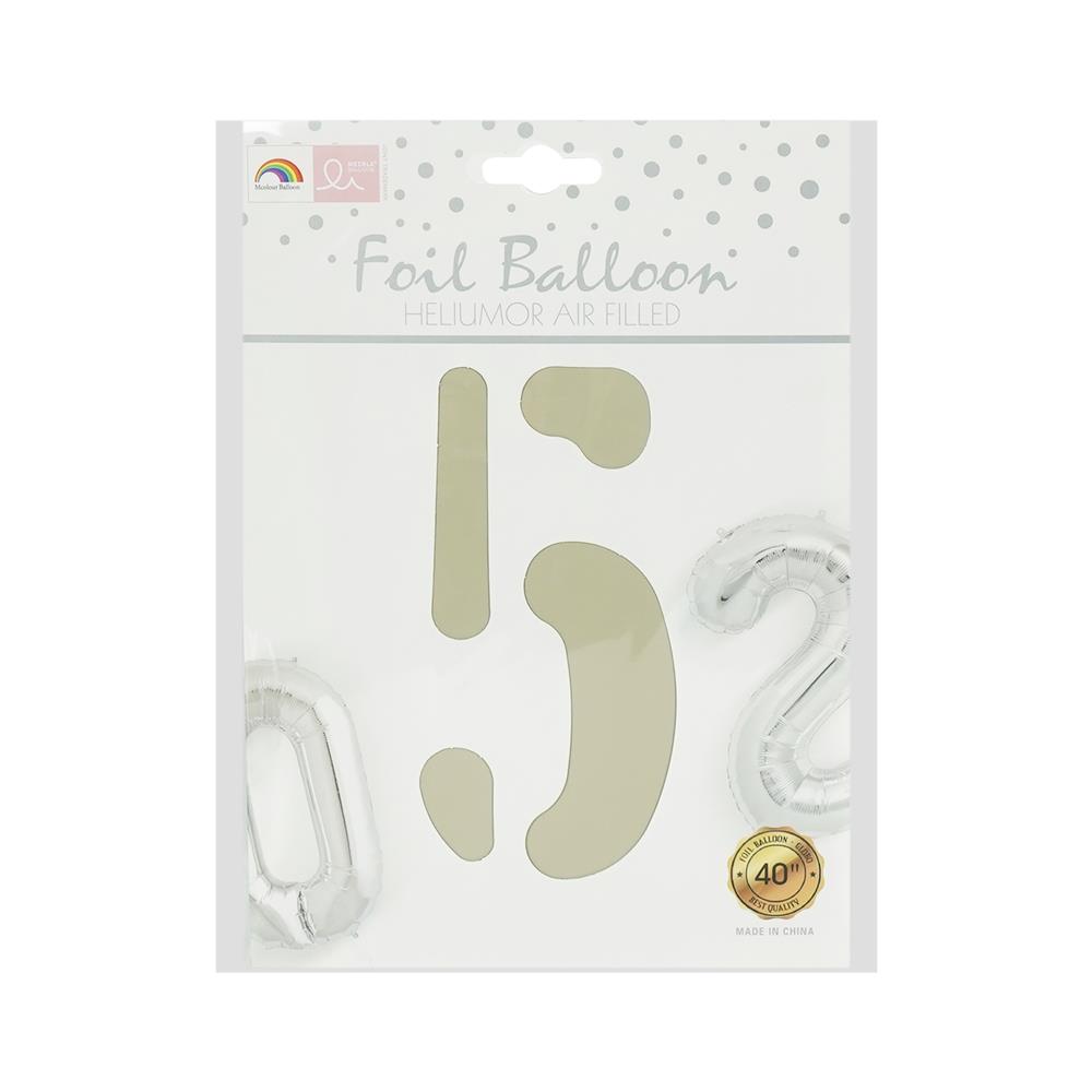 ลูกโป่งฟอยล์ตกแต่ง SNAZZ เลข 5 40 นิ้ว สีขาว