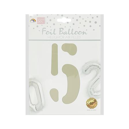 ลูกโป่งฟอยล์ตกแต่ง SNAZZ เลข 5 40 นิ้ว สีขาว_2