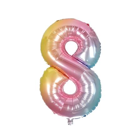ลูกโป่งฟอยล์ตกแต่ง SNAZZ เลข 8 40 นิ้ว สีรุ้ง_0