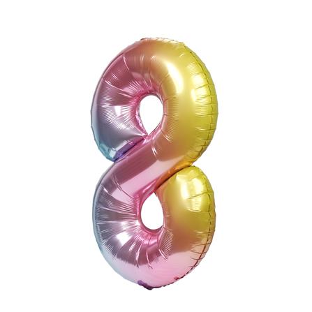 ลูกโป่งฟอยล์ตกแต่ง SNAZZ เลข 8 40 นิ้ว สีรุ้ง_1