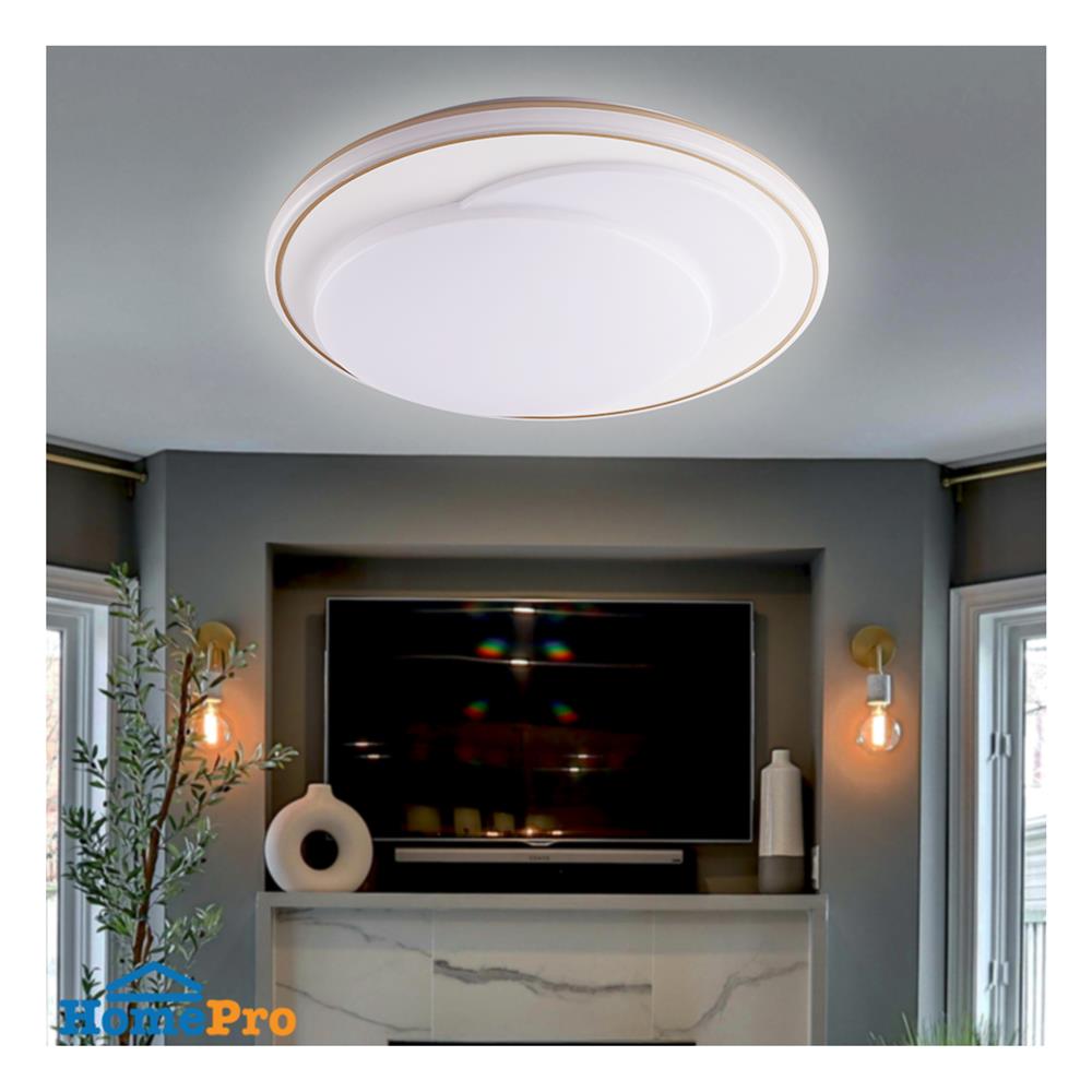 ไฟเพดาน LED STARLIGHT 04-SL-8523-500 74 วัตต์ DAYLIGHT/COOL WHITE/WARMWHITE 19 นิ้ว สีขาว/ทอง