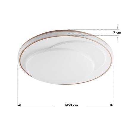 ไฟเพดาน LED STARLIGHT 04-SL-8523-500 74 วัตต์ DAYLIGHT/COOL WHITE/WARMWHITE 19 นิ้ว สีขาว/ทอง_5