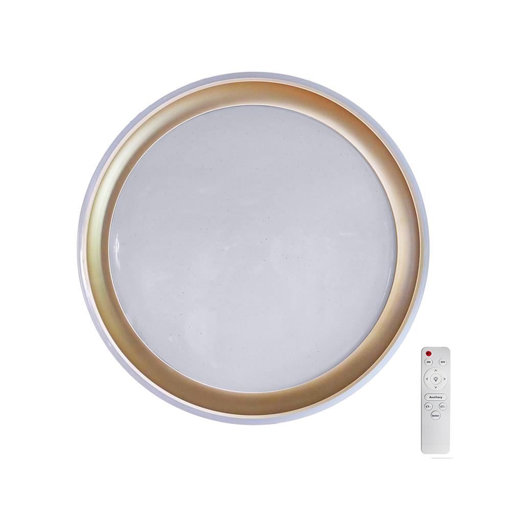 ไฟเพดาน LED STARLIGHT 04-CL-20369-BR 65 วัตต์ DAYLIGHT/COOL WHITE/WARMWHITE 19 นิ้ว สีขาว/น้ำตาล