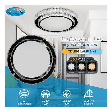 ไฟเพดาน LED STARLIGHT 04-SL-1011-500 80 วัตต์ DAYLIGHT/COOL WHITE/WARMWHITE 19 นิ้ว สีขาว_4