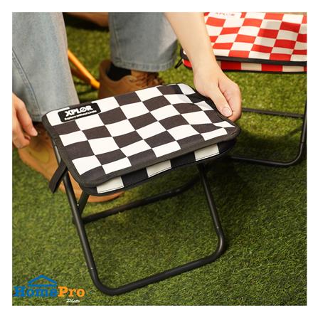 เก้าอี้พับตั้งแคมป์พกพา SPRING XPLOR สีดำ/ขาว_4