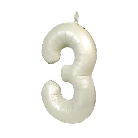 ลูกโป่งฟอยล์ตกแต่ง SNAZZ เลข 3 40 นิ้ว สีขาว_1