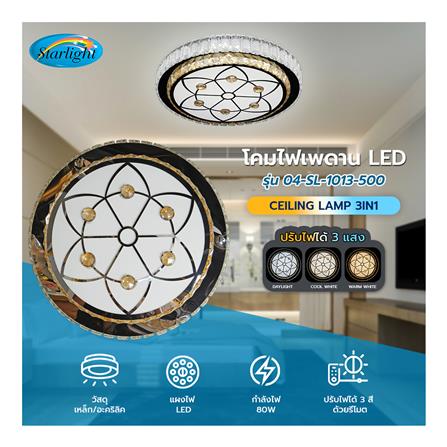 ไฟเพดาน LED STARLIGHT 04-SL-1013-500 80 วัตต์ DAYLIGHT/COOL WHITE/WARMWHITE 19 นิ้ว สีขาว_4