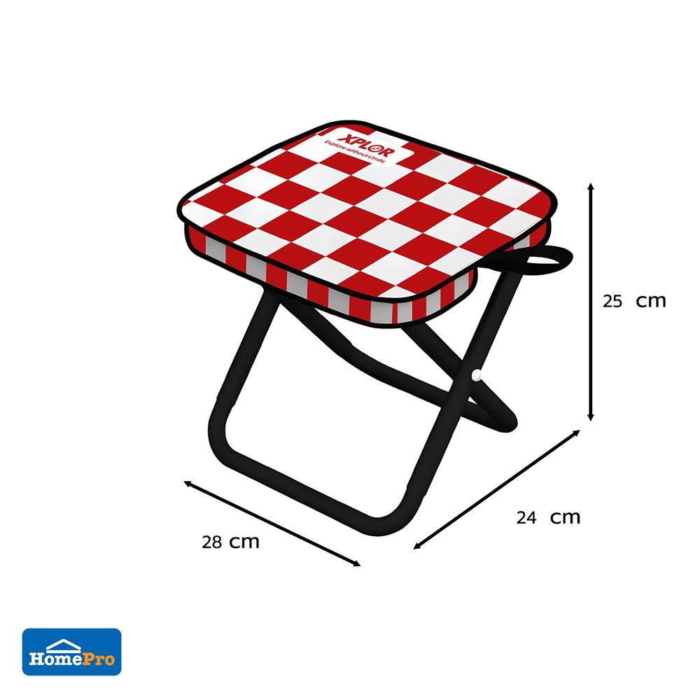 เก้าอี้พับตั้งแคมป์พกพา SPRING XPLOR สีแดง/ขาว