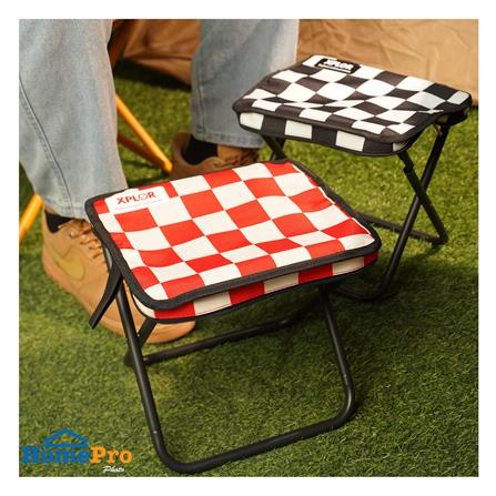 เก้าอี้พับตั้งแคมป์พกพา SPRING XPLOR สีแดง/ขาว_4
