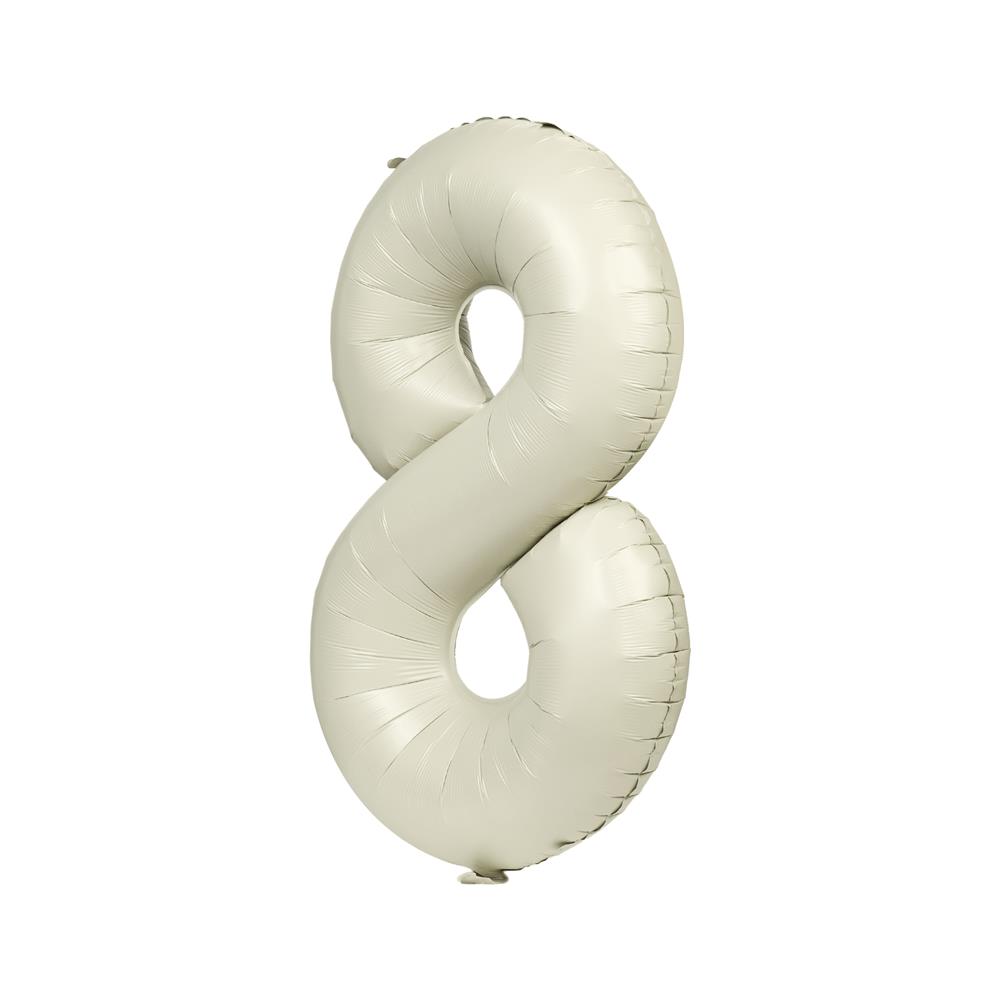 ลูกโป่งฟอยล์ตกแต่ง SNAZZ เลข 8 40 นิ้ว สีขาว