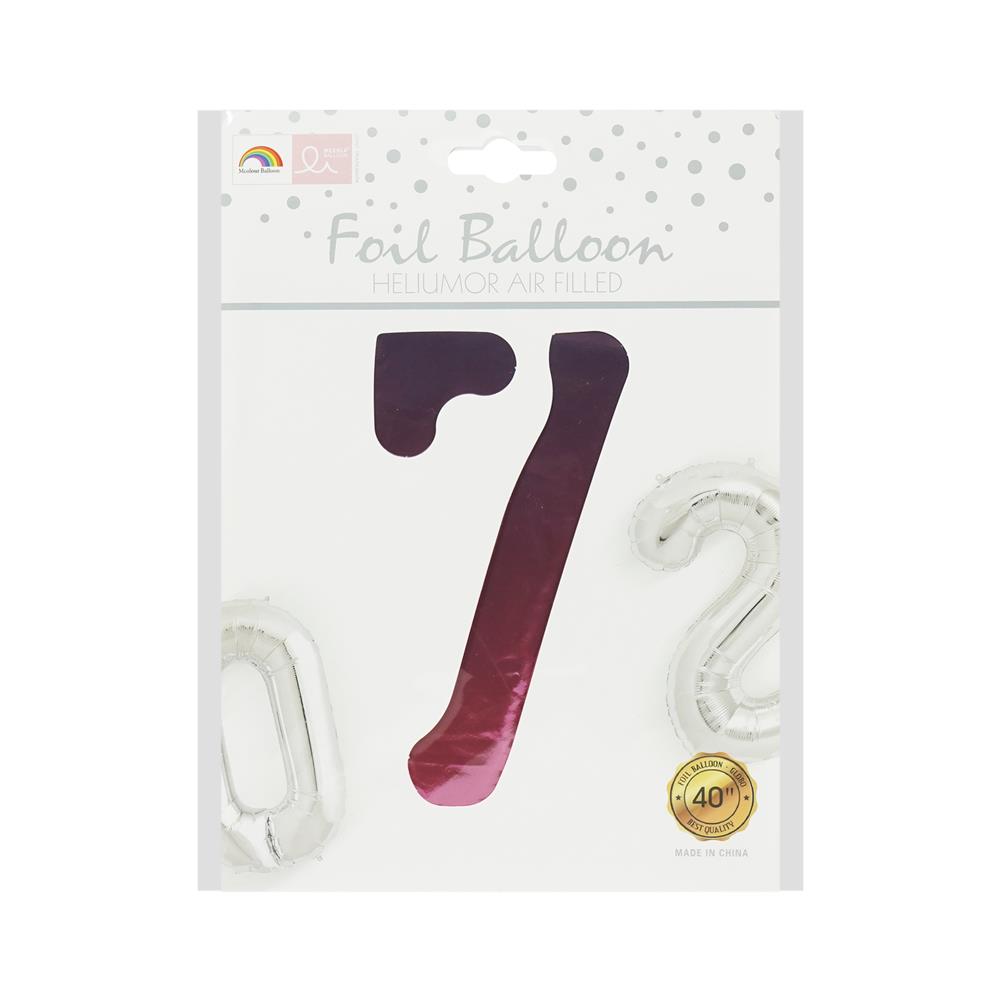 ลูกโป่งฟอยล์ตกแต่ง SNAZZ เลข 7 40 นิ้ว สีรุ้ง