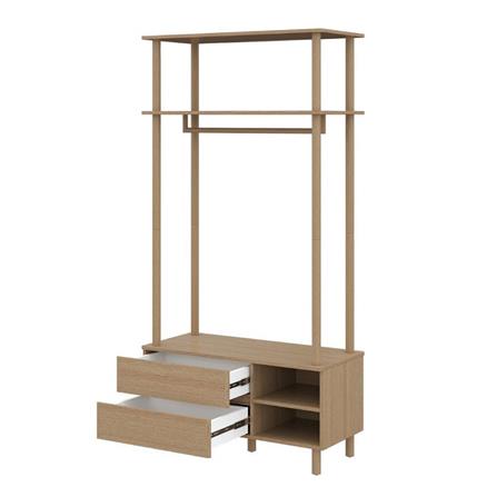 ตู้เสื้อผ้าบานโล่ง KONCEP TOMO 19240009 100 ซม. สีแคชชูโอ๊ค_1