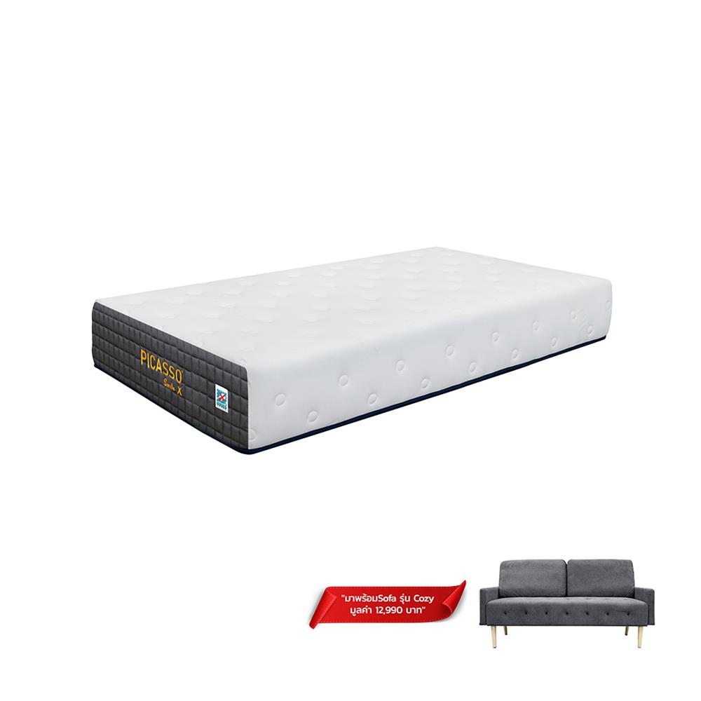 ที่นอน 3.5 ฟุต PICASSO SMILE X (พร้อมโซฟา COZY สีเทา 1 ตัว)