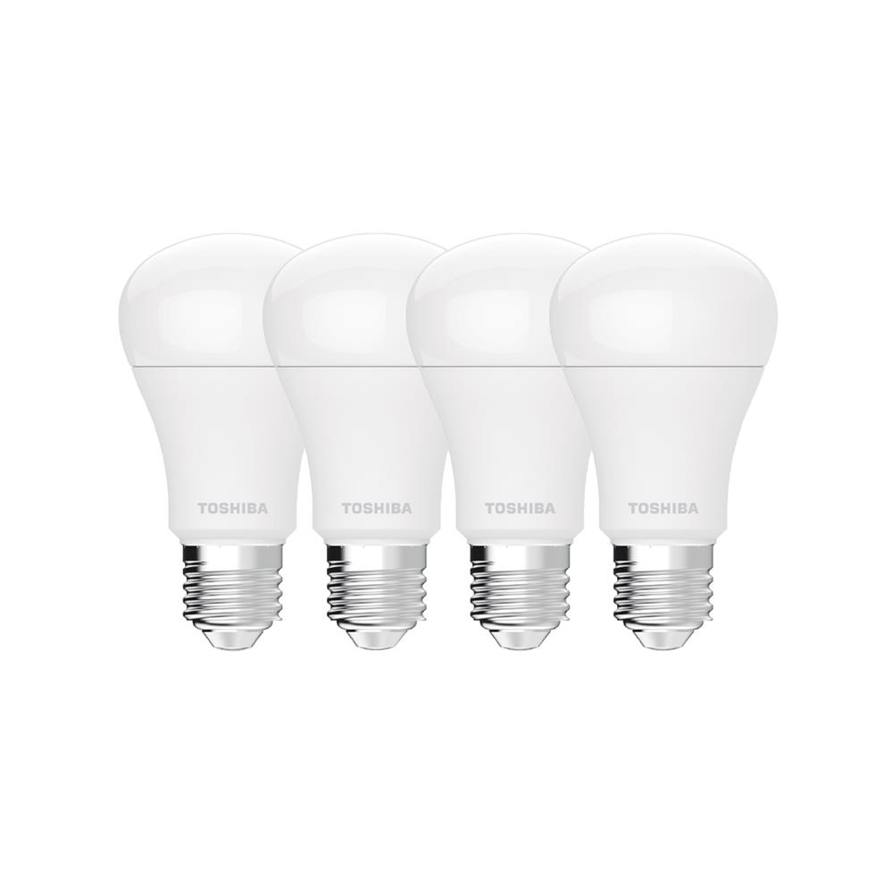 หลอด LED TOSHIBA A60 HIGH LUMEN 10 วัตต์ DAYLIGHT E27 (แพ็ก 4 ชิ้น)