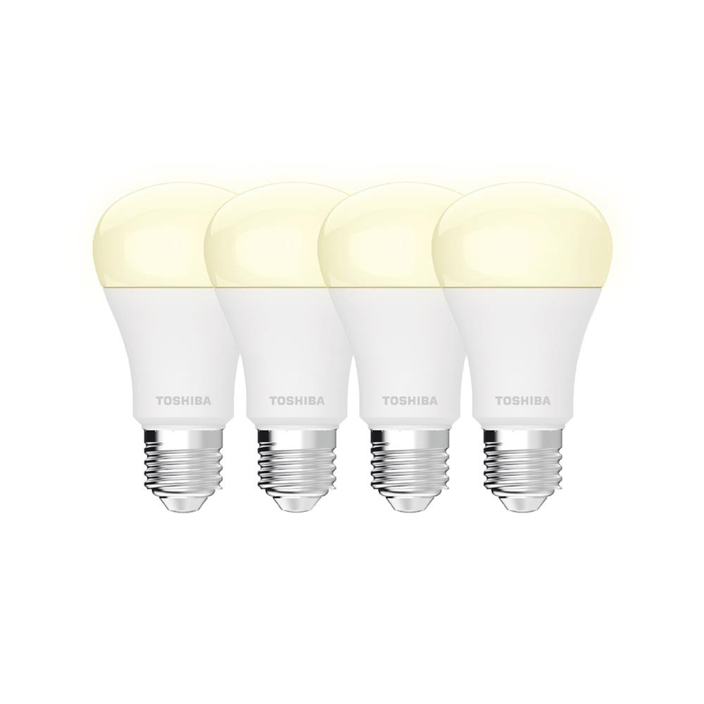 หลอด LED TOSHIBA A60 HIGH LUMEN 10 วัตต์ COOL WHITE E27 (แพ็ก 4 ชิ้น)