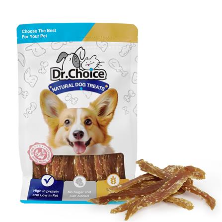 ขนมสุนัข DR.CHOICE SEASAME CHICKEN JERKY 400 ก.