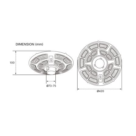 ไฟสนาม SOLAR SHINING UFO-X 1000 วัตต์ DAYLIGHT สีดำ_9