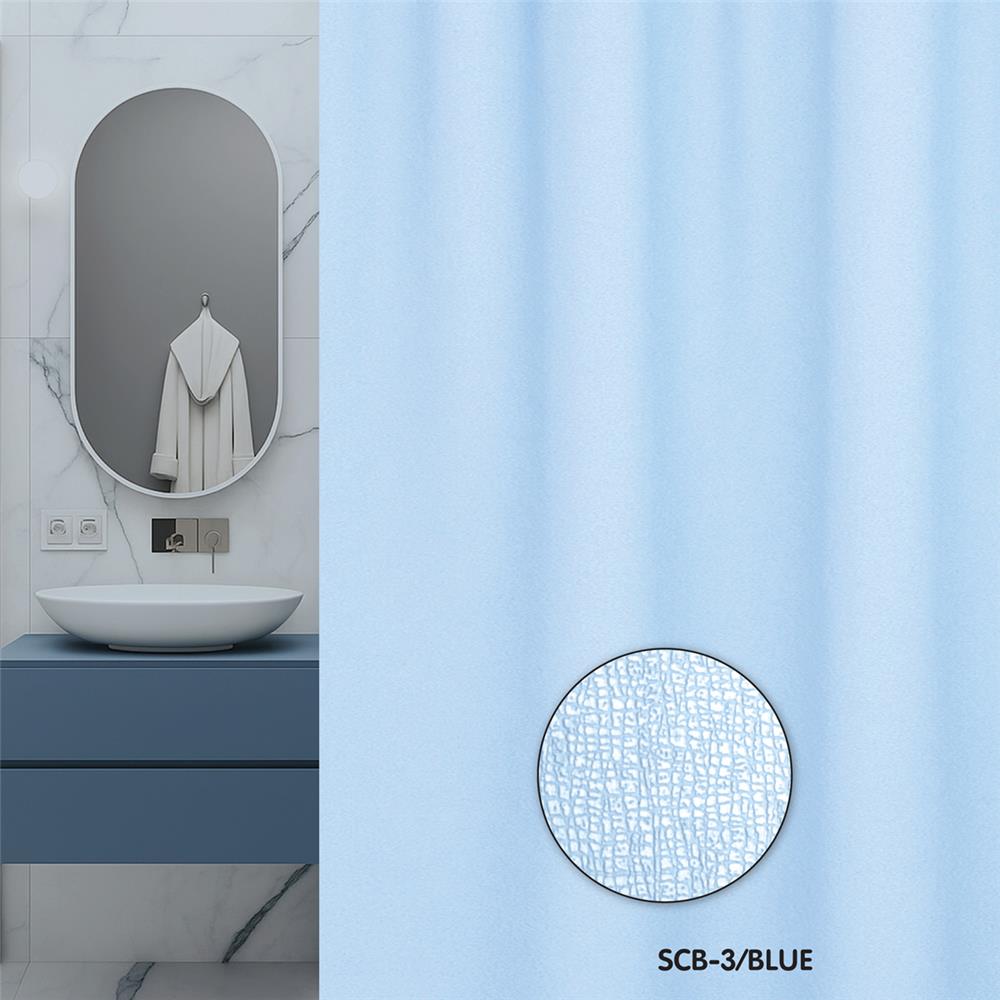 ม่านห้องน้ำ PVC WSP SCB-3/BLUE 180X180 ซม.