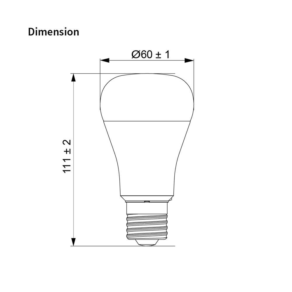หลอด LED TOSHIBA A60 HIGH LUMEN 13 วัตต์ DAYLIGHT E27 (แพ็ก 4 ชิ้น)